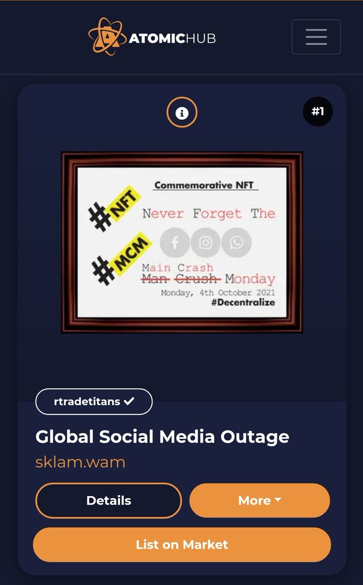 CryptoArtist2's tweet photo. This NFT was created during the Facebook, WhatsApp and Instagram blackout (In real time). #facebookdown #facebookoutage #NFT #Waxnfts #NFTartist https://t.co/69gAR5cAf9