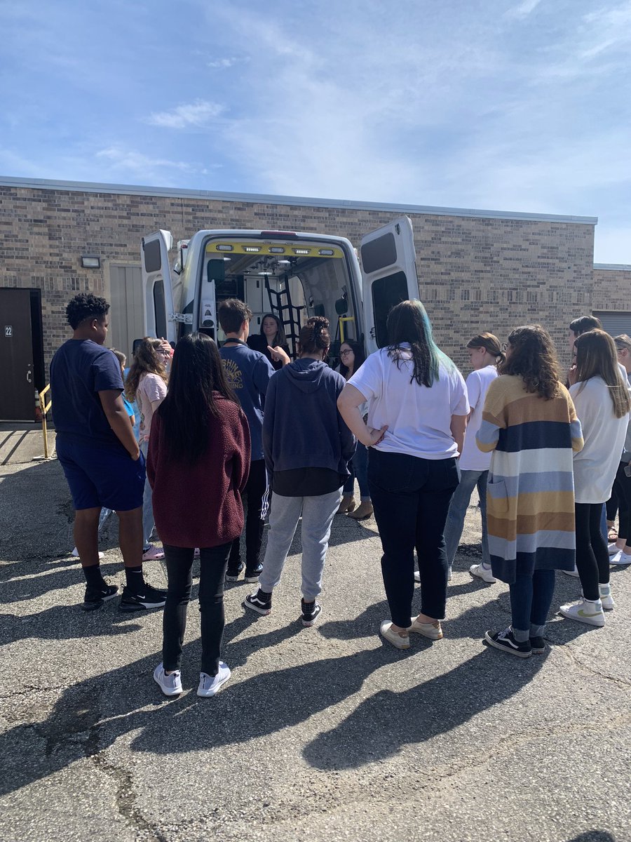 Principles of Health Science had visitors from <a href="/AcadianAmb/">Acadian Ambulance</a> today. Amber and Izzy talked to the students about the Explorers Program.
