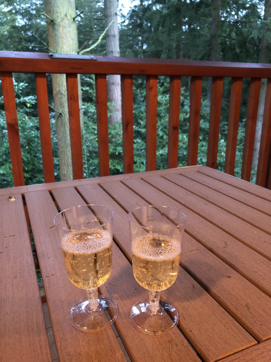 CaplinBK's tweet photo. Anniversary drinks on the balcony listening to the rain... #centerparcs #muchneededholiday #weddinganniversary https://t.co/nOyvTGUz6e