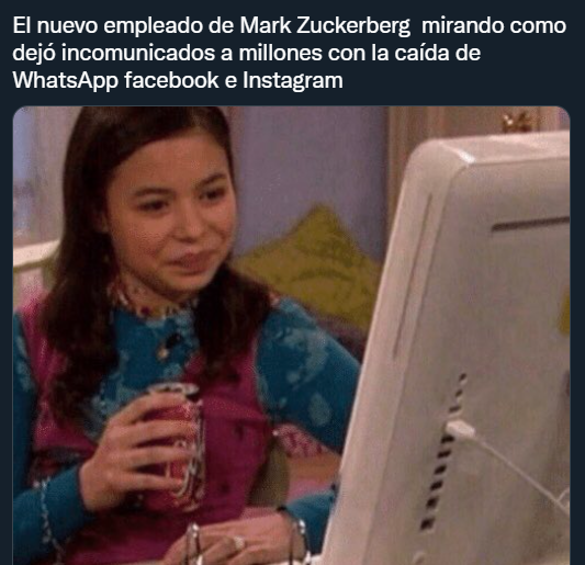 heraldodemexico's tweet photo. WhatsApp, Facebook, Instagram y hasta Telegram han dejado incomunicados a millones de usuarios, pero eso sí los memes no han faltado 🤭

Aquí la info 👉 https://t.co/f8yKh0JKY1 https://t.co/cz7Xg5tTc6