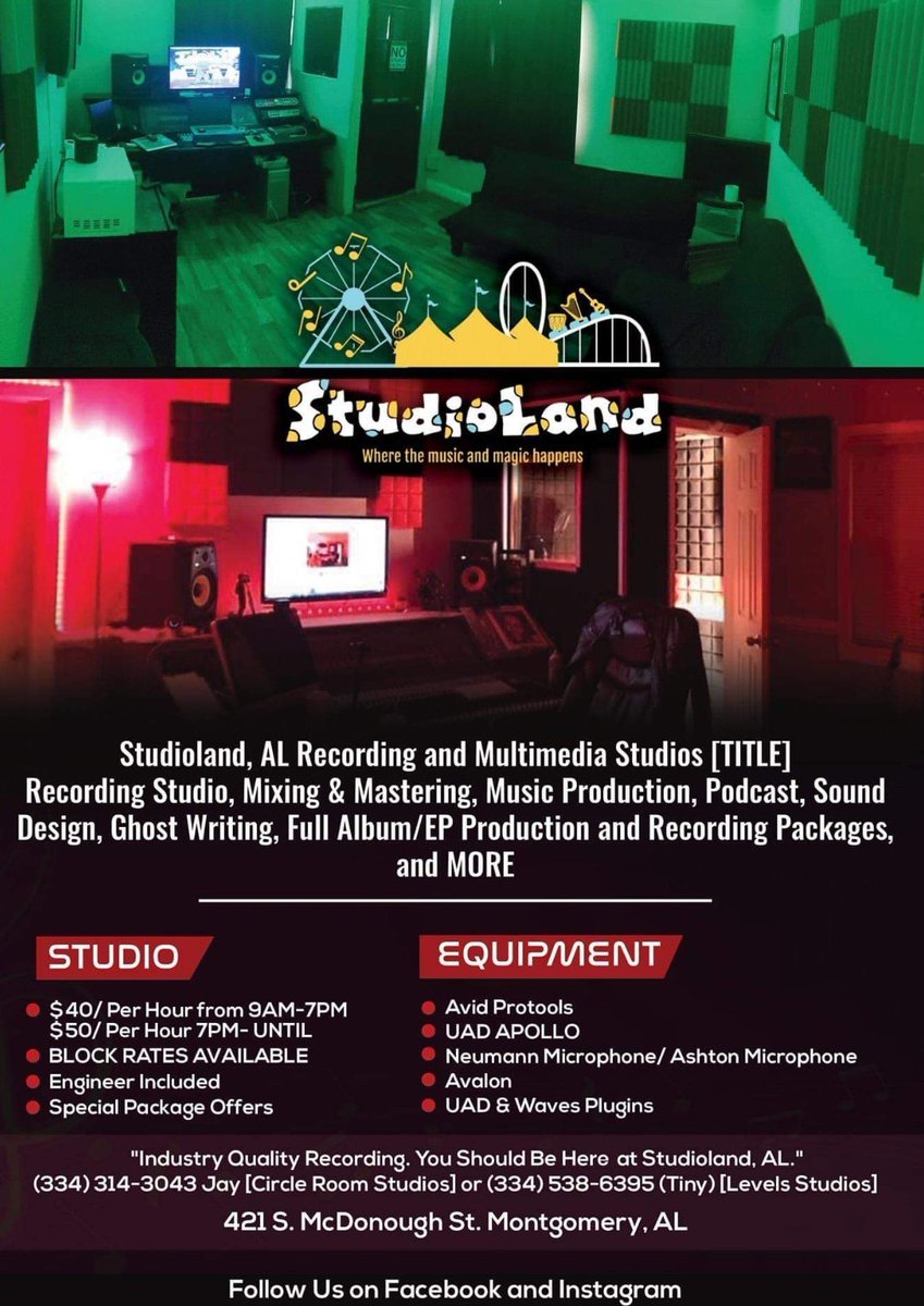 tinythetunes's tweet photo. Need Studio Time Need Beats???
BOOK TODAY DEPOSIT REQUIRED WHEN BOOKING SESSION TIMES 
#LEVELS #STUDIOLAND https://t.co/aTZEwY9aXD
