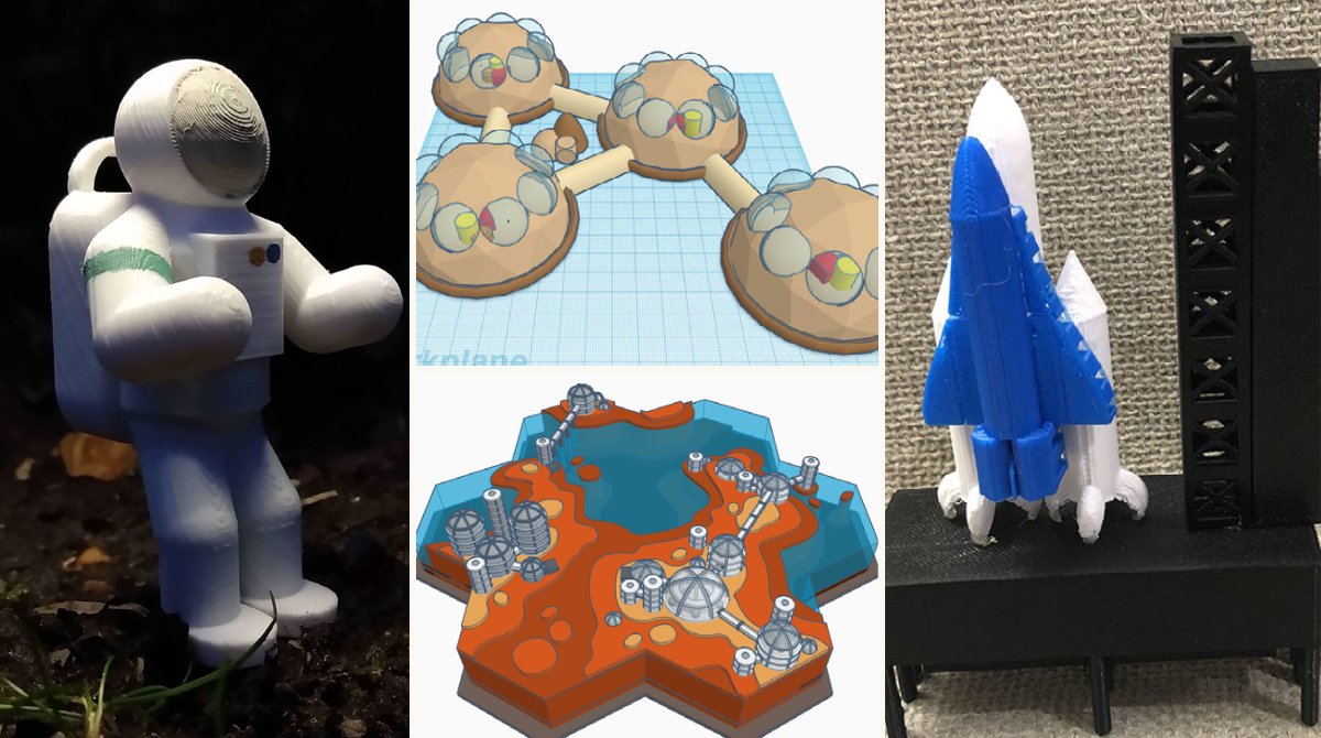 tinkercad's tweet photo. We're so excited for World Space Week that we put together a collection of awesome space-themed #Tinkercad projects over at @instructables!

https://t.co/dvJ7lu2njf https://t.co/Z3clNAX1CU
