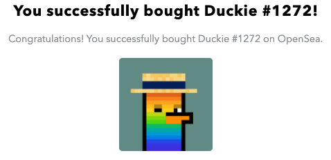 cryptoduckiefan's tweet photo. @GenerationArt_ @DuckiesCrypto Quack! https://t.co/1YY3GmKL7D
