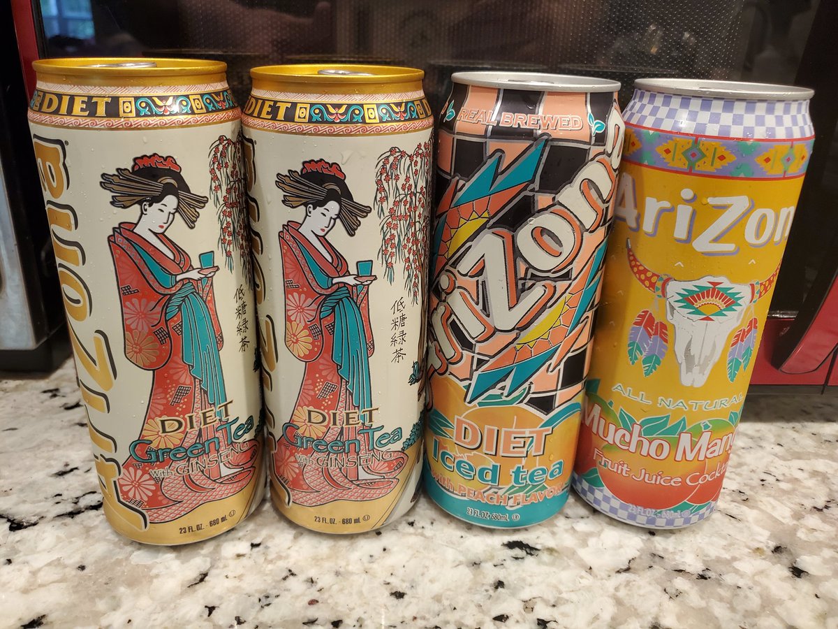 Boosh_TK's tweet photo. In honor of @DrinkAriZona entering the @BroadcastersNFT #NFT project, I was tempted and bought some #fungible tokens of theirs, in the form of a few tall can favorites!

#BroadcastersAreHere #TuneIn #NoStatic #GreenTea #PeachIcedTea #MuchoMango #TallCan #Classic #Cold #Fresh https://t.co/n51jM1LqmM