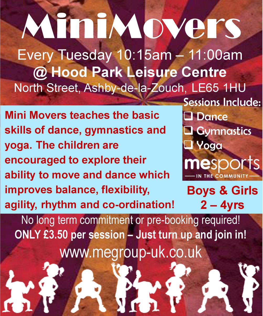 MiniMovers for girls & boys 2-4yrs... 💃Dance 🤸‍♂️Gymnastics 🧘‍♀️Yoga Starts Tuesday 5th October @HoodPark_LC