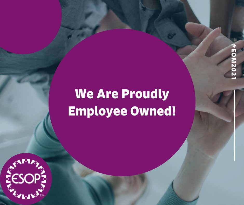 We are proud to be Employee Owned here at Employee Owner University. 

To learn more about who we are and what we do please visit employeeowneruniversity.com 

#EOM2021 #EmployeeOwned #EmployeeOwners #EmployeeOwnerUniversity #ESOP