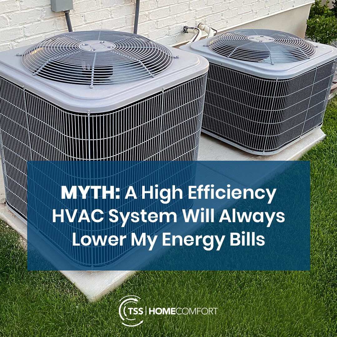 TSSHomeComfort's tweet photo. #MythBusterMonday 

This is true, but ONLY if you are just as efficient. If you’re properly caring for your unit, then sure - it will reduce your bills. However, if you forgo your annual maintenance and don’t take care of the unit, then it won’t. https://t.co/rffTzYc9As