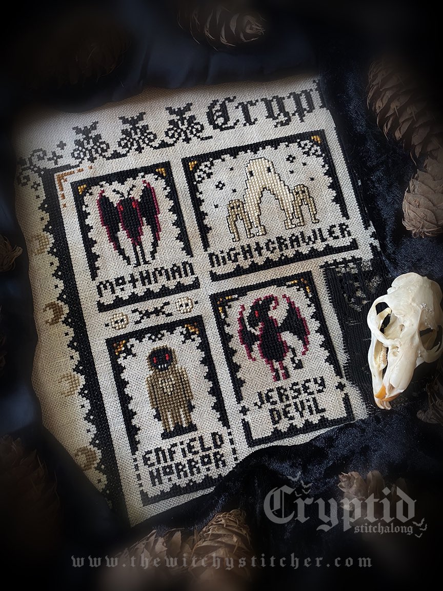 Witchy_Stitcher's tweet photo. Just creepy cross stitch things…. #cryptidsal #thewitchystitcher #facebookdown #crossstitch https://t.co/MaxjmLUil0