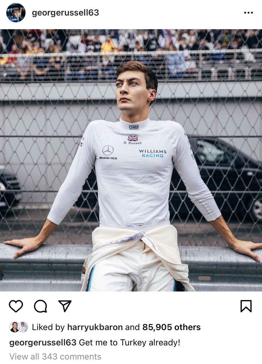 Amy1306's tweet photo. @CPHutchinson @NathanCaton @funhousecomedy Safe to say my husband has rubbed off on me (and not in that way 😂) can’t wait for the race this weekend to see if @GeorgeRussell63 can get more points! https://t.co/SfiEHcFL0i