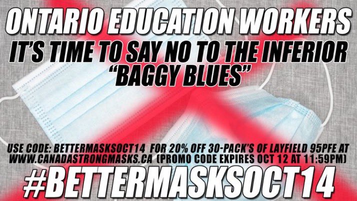 tristan_sudbury's tweet photo. On October 14th, education workers across the Province will be wearing PPE to work that is superior to that provided by their workplace.
But is this call to action REALLY necessary?
๐งต A THREAD ๐งต
#bettermasksOct14
โฆ1/6 https://t.co/sO77p6eBwK