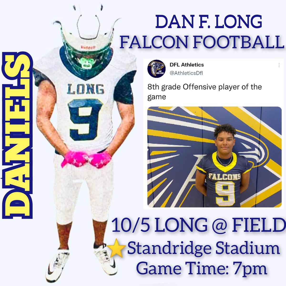 mom24_t's tweet photo. #FootballMom #TRex #MommaIsReady #DANIELS #cantstopwontstop #LBStrong #RBStrong #DFL #Falcons #TheFalconWay @IsaiahDaniels24 @Lights2Longhorn @AthleticsDfl https://t.co/kSnuV0wsfI