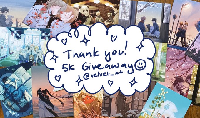 ✨🎂 5k Giveaway 🎂✨
I'm a little late, but thank you for 5k!! 
I'm giving away 5 mini prints to 3 followers as thank you 💕

✨RT to enter
✨Must be following
✨Ends 11th October, 23:59 (GMT-4)
✨You can pick the prints you want here: 
https://t.co/zx4gzOIOkR 