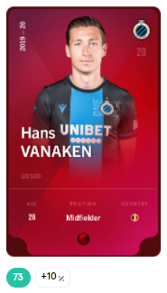 NotantoFFC's tweet photo. New achievement on @SorareHQ!
The Lord @VanakenHans is my first player to reach the max level a sorare card can have! https://t.co/cG0NxtIuBl