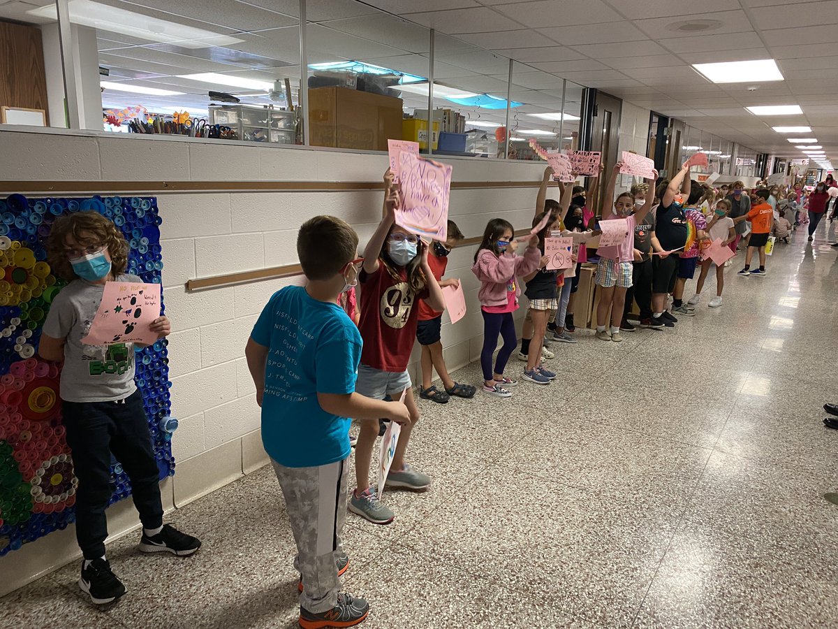 Today we wore pink to stand up against bullying!  #cfchoosecourage