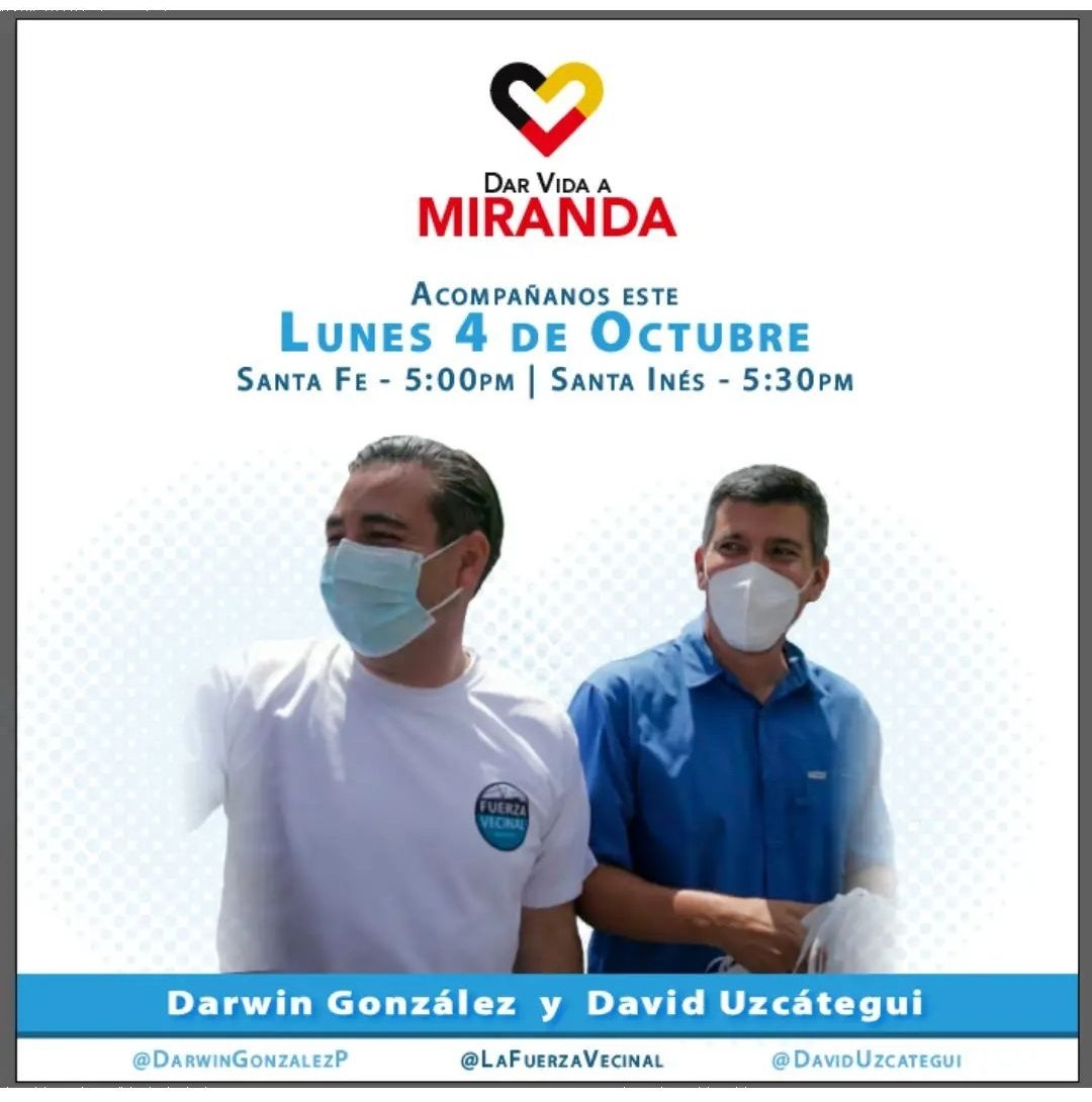 Vecinos, a las 5:30 estaremos junto a alcalde <a href="/darwingonzalezp/">Darwin González</a> y el líder de Miranda <a href="/DavidUzcategui/">David Uzcátegui</a> con el programa Dar Vida a Miranda entregando el medicamento LOSARTAN. 

5:30 (asistencia puntual) 
Plaza Principal de Santa Inés