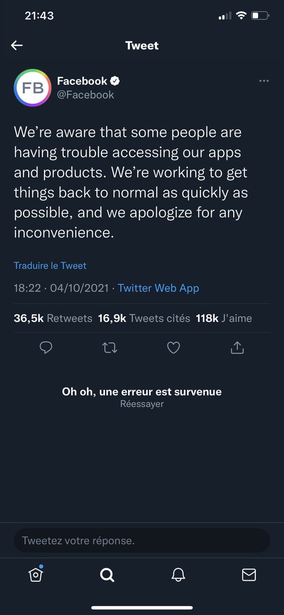 Pauline_ACD's tweet photo. Hahahahaha #facebookdown https://t.co/7ygPU4eRZY