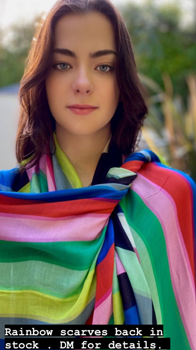 HelenSteeleFash's tweet photo. Lucky dip time !! Fancy one of these scarves? Well I’m giving one away within the next 24 hours . DM me your name and I will announce the winner on here tomorrow night . #rainbowscarves #helensteele #scarf #colourtherapy #luckydip https://t.co/hK4TM5WyuS