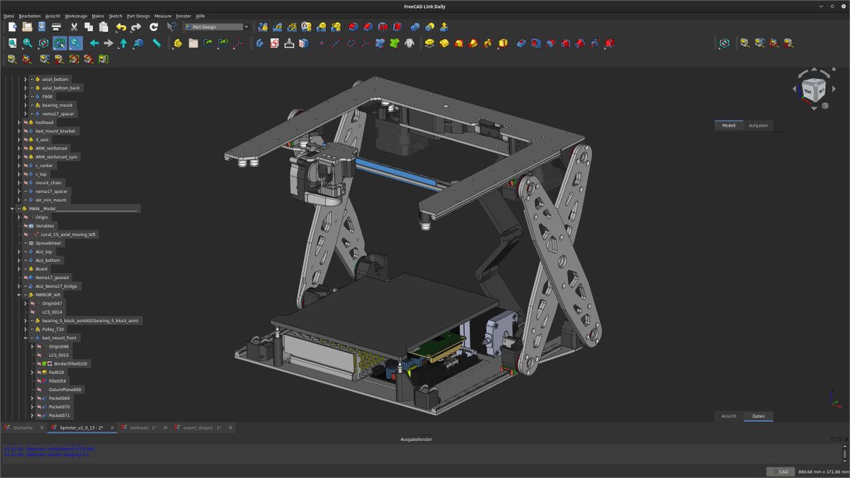malx_14's tweet photo. I'm in the final design stages of the second version of the Xprinter. This time modeled with @FreeCADNews and #LinkStage3
I'll write about it on the @hackdayio project page: https://t.co/pCjh3LStjy
+ post updates of the build-process here on Twitter https://t.co/Z69yuZPgZJ