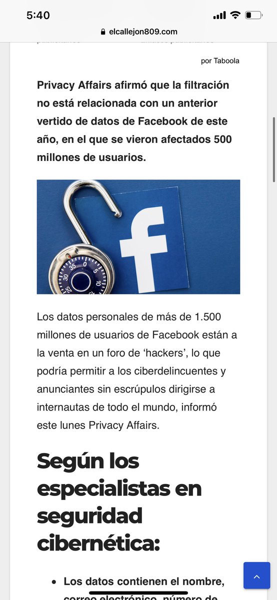 Los datos personales de más de 1.500 millones de usuarios de Facebook están a la venta en un foro de ‘hackers’,

Ve que chulo, venderán nuestros nudes!😂 tranquilos, el que nada debe nada teme! 

elcallejon809.com/?p=104