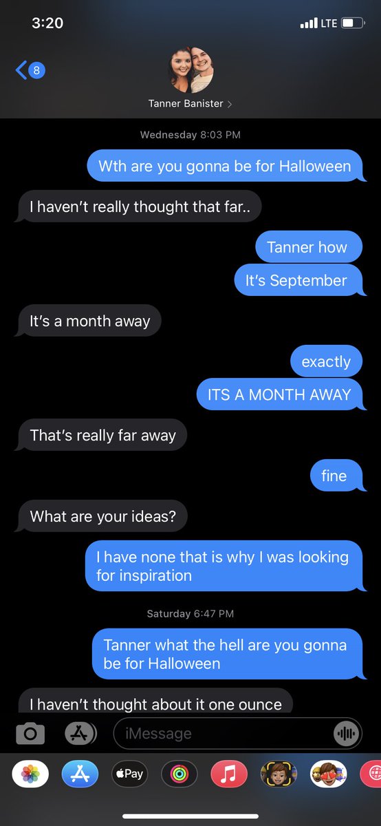 micahleigh13's tweet photo. what it’s like being my friend in october https://t.co/cy40spnUkp