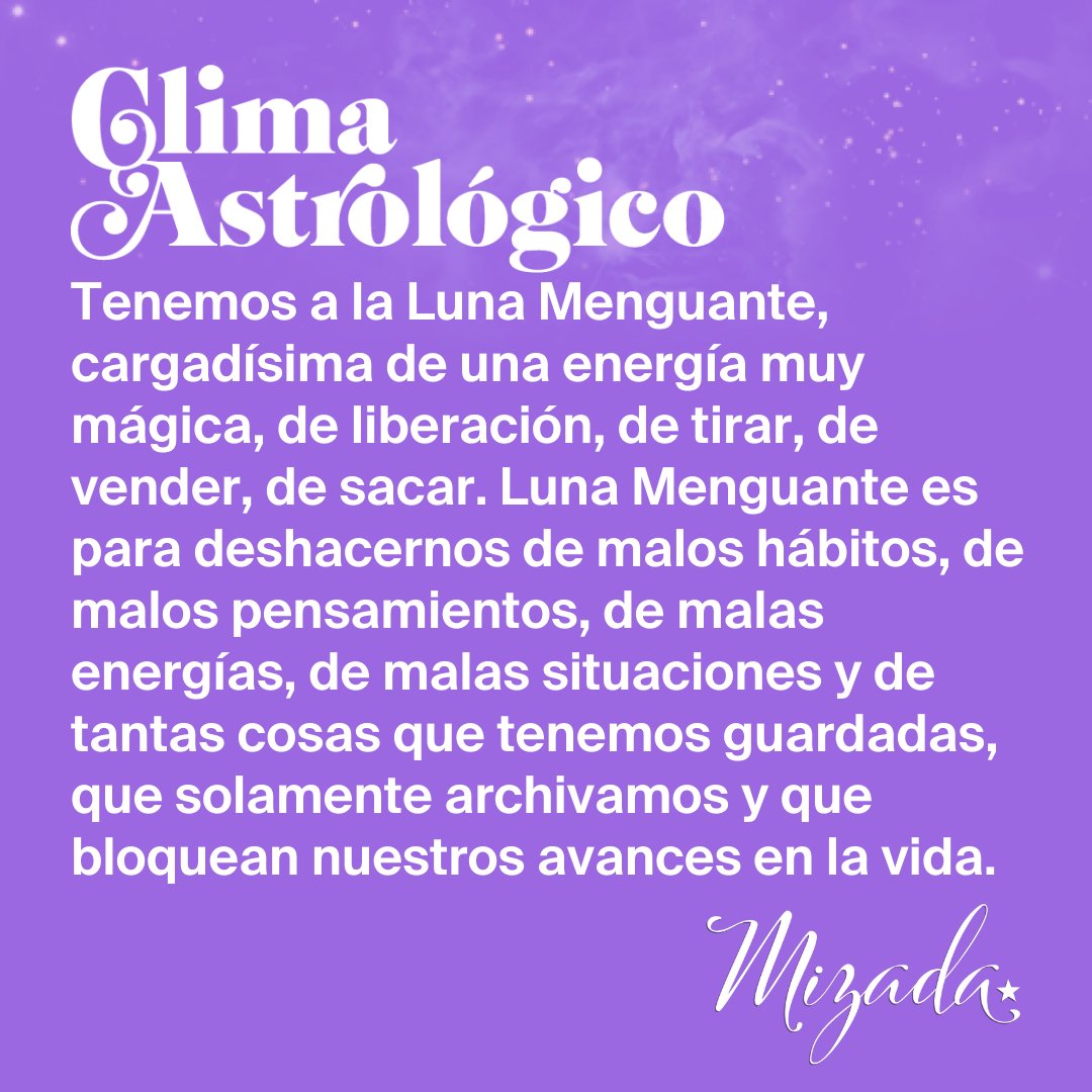 MizadaMohamed's tweet photo. 🌟 Tenemos a la Luna Menguante, cargadísima de una energía muy mágica, de liberación, de tirar, de vender, de sacar. Luna Menguante es para deshacernos de malos hábitos, de malos pensamientos, de malas energías, que solo archivamos y que bloquean nuestros avances en la vida. https://t.co/M94TWxFlvh