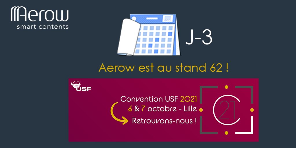 aerownews's tweet photo. J-3! Convention USF 2021 : Retrouvez Aerow au stand 62 !
https://t.co/VMTBh4oahl
#C21, #USF, #Aerow, #AerowSmartContents, #OpenText, #SAP https://t.co/nhjlZoGa0K
