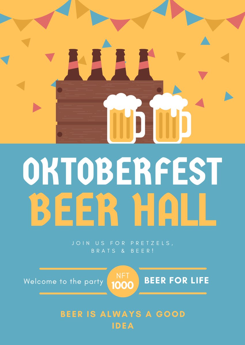 NFbeerhall's tweet photo. You know what time it is… BEER TIME

We are live on @opensea

Mint Price is 0.01 ETH

First 50 beer is free

1000 Non Fungible Beers

https://t.co/GDPjkSQu96
#NFT #nftcollector #FreeNFT #Freemint #nft #nftcommunity #oktoberfest https://t.co/rEa2URrivS
