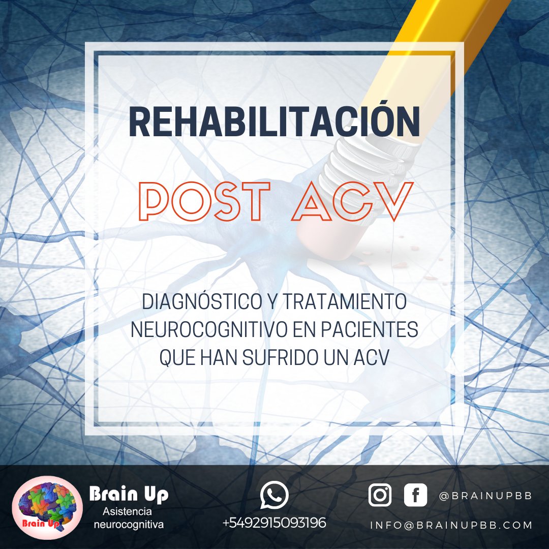 La evaluación y rehabilitación neurocognitiva llevada a cabo por un profesional capacitado y experimentado es un pilar fundamental para lograr una buena calidad de vida luego de un evento cerebrovascular.