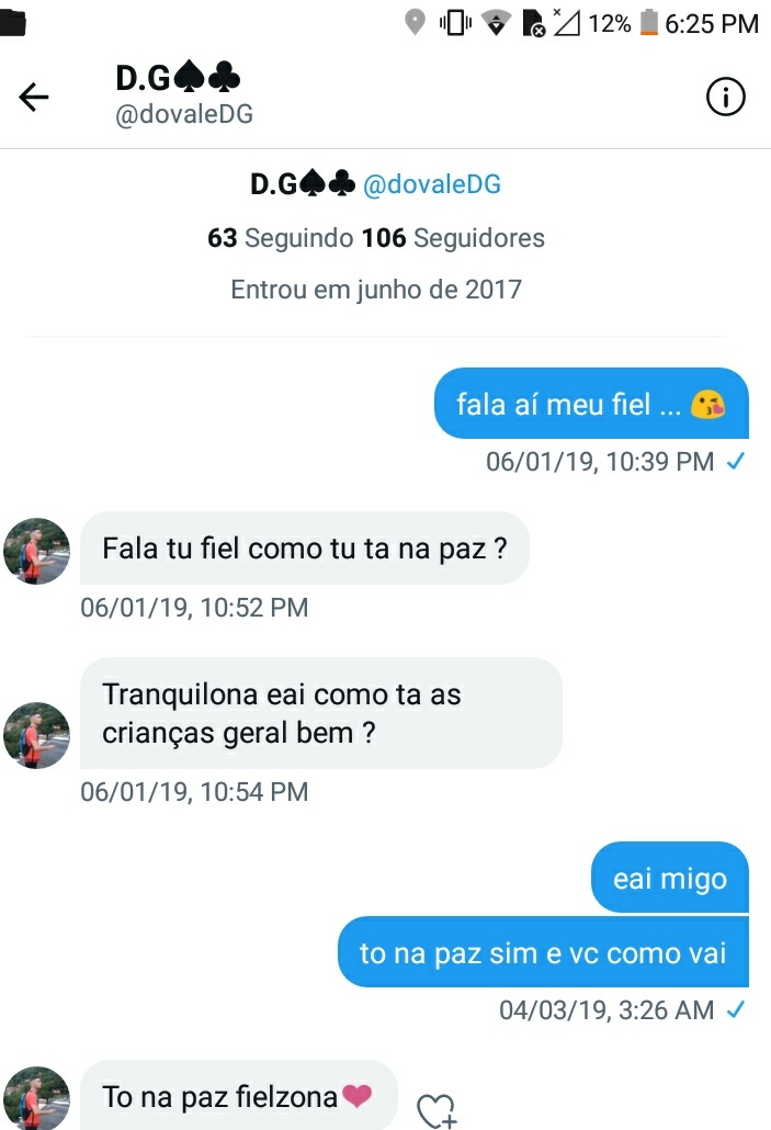 Faby1floor's tweet photo. Não sou de entra n Tweetar . ai entro hj por falta de zap, face e instra ai vou nas minhas conversa e me deparo com essas msg do meu fiel ❤.. Vai ser sempre lembrado em meus pensamentos meu migo Douglas 😍 sei q vc esta na paz ai de cima meu fielzão🙌🙏 @dovaleDG https://t.co/80a4ArIcvN