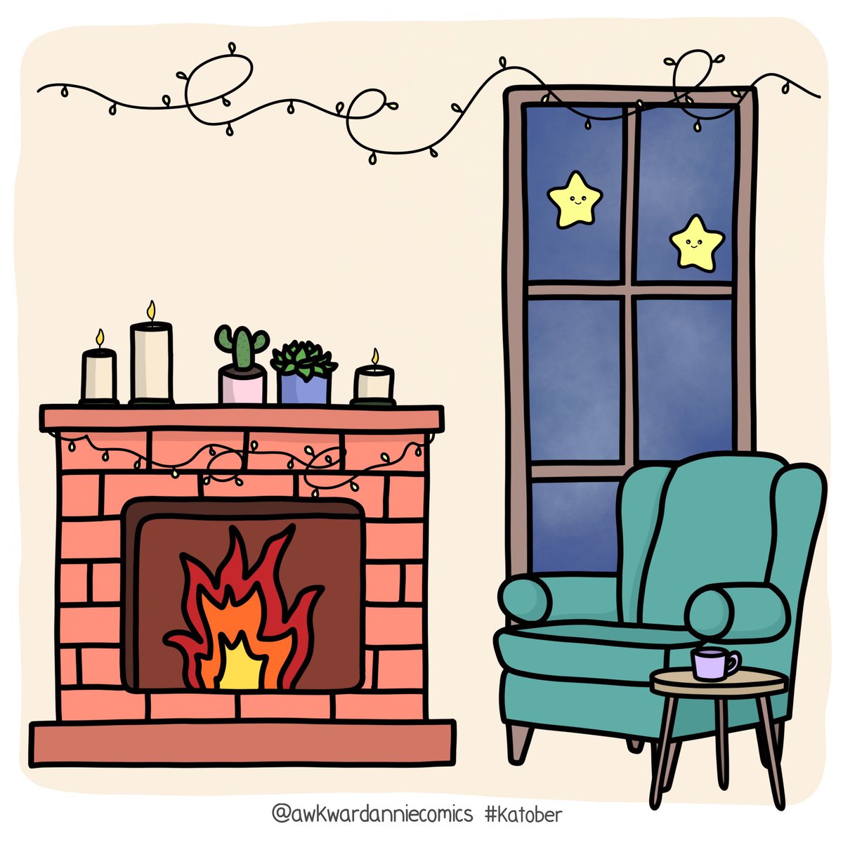 I always neglect Twitter (unintentionally) but here I am crawling back now Facebook and Instagram are down.
Day 3 of #katober is Magical Evening 🌌 and I just love nights like these ❤️ #awkwardanniecomics #drawingchallenge <a href="/KatnippUK/">Katnipp Studios ltd.</a>