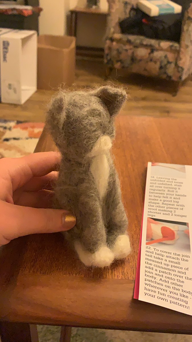 charforbes's tweet photo. What else to do during the great #facebookdown start needle felting a scale model of my cat. Meet Little Rocky. https://t.co/6p5gS6uIuY