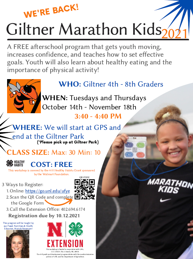 Marathon Kids will be running in Giltner soon!!
