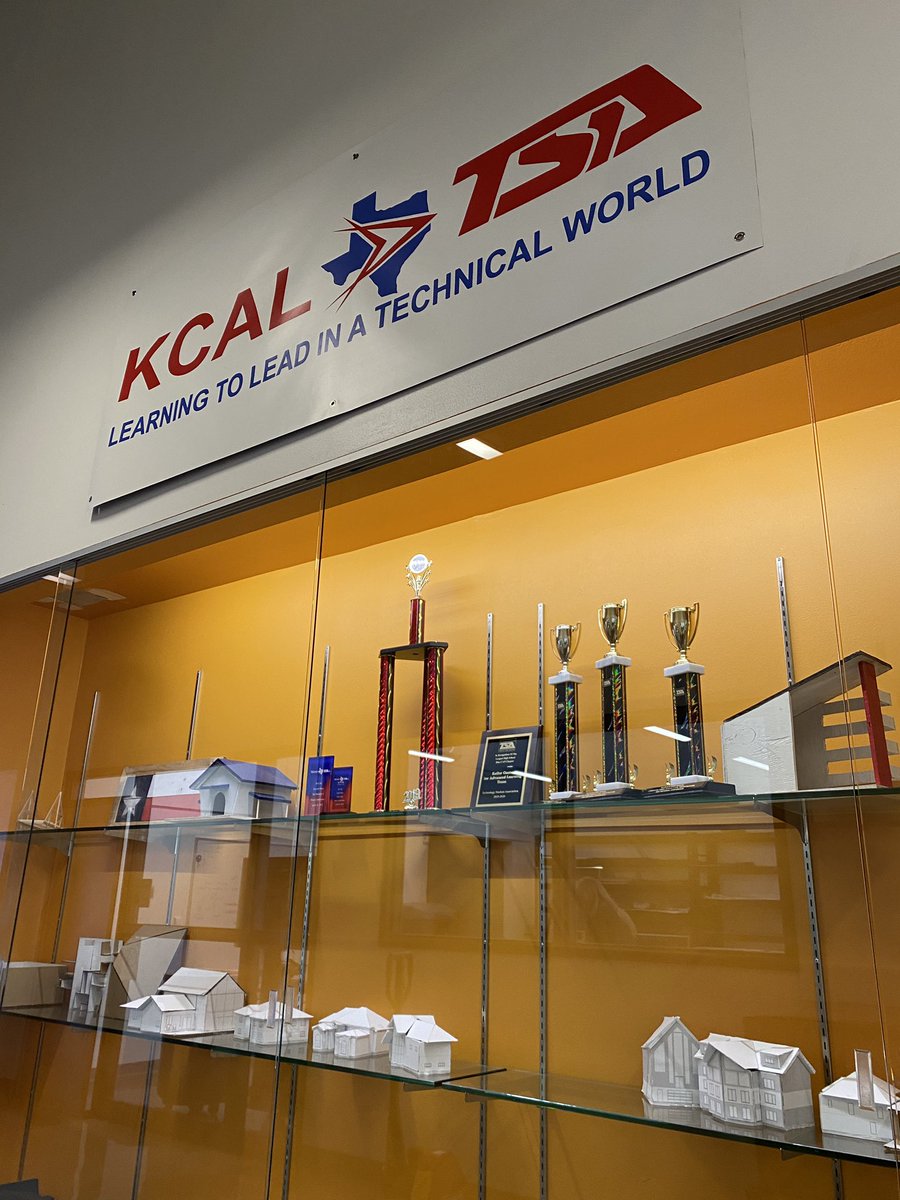 kcaltsa's tweet photo. Happy start to #NationalTSAWeek! For My Chapter Monday, here’s our trophy case of achievements we’ve gathered in the last few years— this includes 3 team/solo national championships, a national chapter award, and 3 state division placement awards! #TeamTSA #TogetherTSA @Texas_TSA https://t.co/p6jEt8JPtc