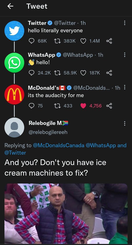 sleonba's tweet image. Twitter &amp;amp; McDonalds seem to get along very well 😂 #facebookdown