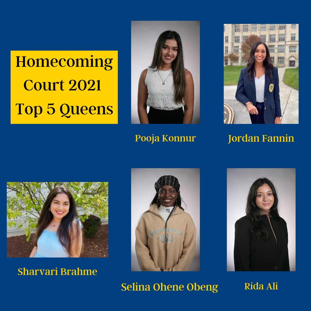 Say hello to your 2021 Homecoming Court Top 5 Queens! Round 3 of voting will begin tomorrow and go until Friday the 8th at 11:59pm. Look for the link in our bio in the morning, and please join us in congratulating these 5 amazing Queens!