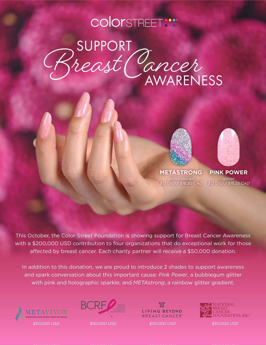 Snshngal's tweet photo. This is not my preferred business platform, but the @colorstreet Breast Cancer Awareness limited edition sets are releasing tomorrow. DM me with your order! It's for an amazing cause! https://t.co/7yJbXkvzoA