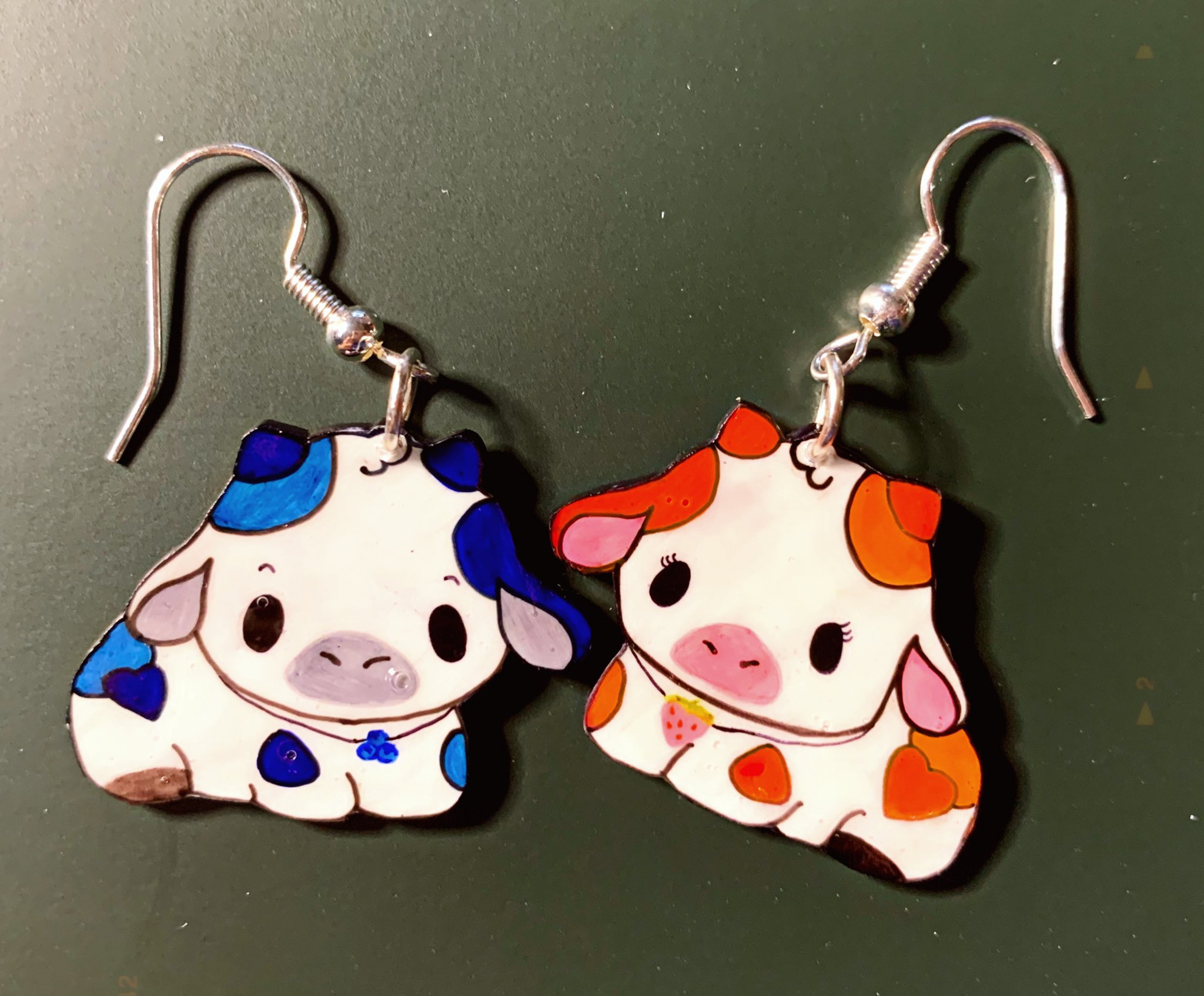 Blueberry Cow Earrings