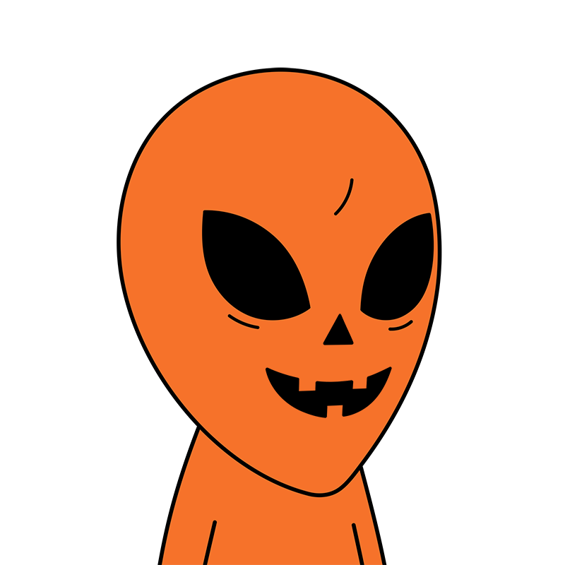 TheVisitorsNFT's tweet photo. At some point this month we'll be giving away this ultra clean Jack-o'-lantern Visitor away to one lucky holder. https://t.co/3RP5SvLpGo