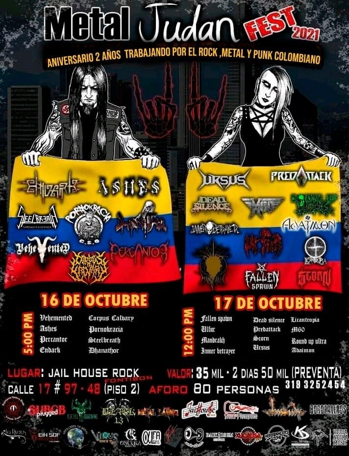 16 y 17 de octubre se realizara este  festival de metal en en Jailhouse Rock <a href="/metaljudan/">@MetalJudan_Colombia</a> 🤘🤘
