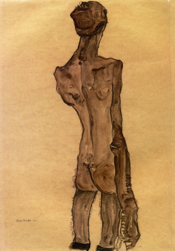 artistschiele's tweet photo. Standing Male Nude, Back View, 1910 #egonschiele #expressionism https://t.co/N5fQNwgcKB