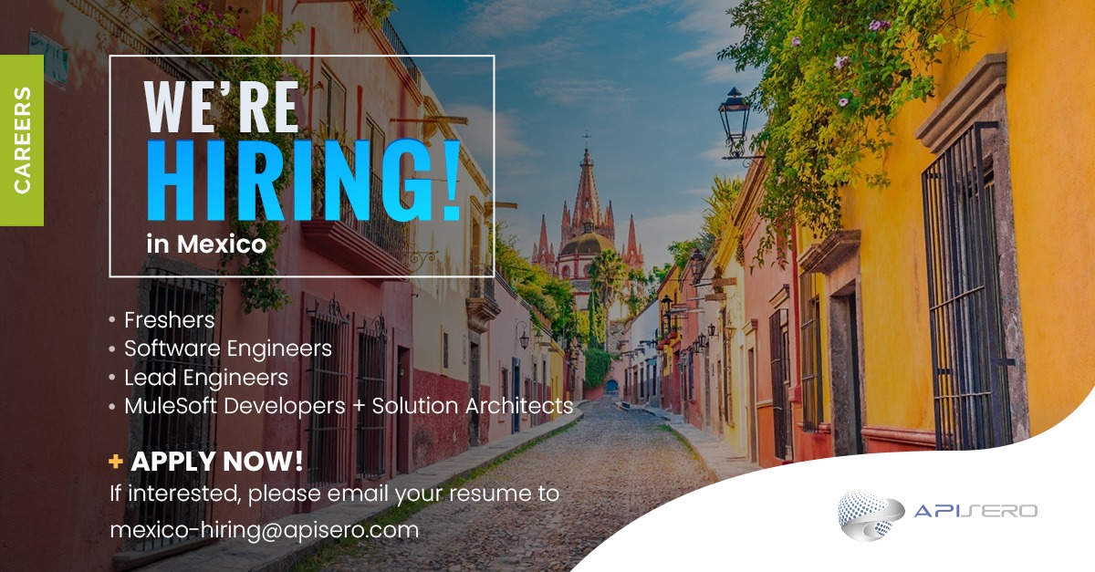 We’re #hiring in Mexico! If you’re ready to join a team that’s powering a people-first culture and scaling its global footprint, apply today: mexico-hiring@apisero.com

#apisero #apiserocareers