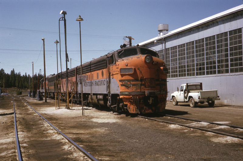 FRRSWPRM's tweet photo. WP 918D in Portola, May of 1973. The white truck in this shot is parked where we now have the loading dock for our caboose train that runs on weekends during the summer. #FUnitFriday
📷 Norm Holmes https://t.co/aPXXh8vBCW