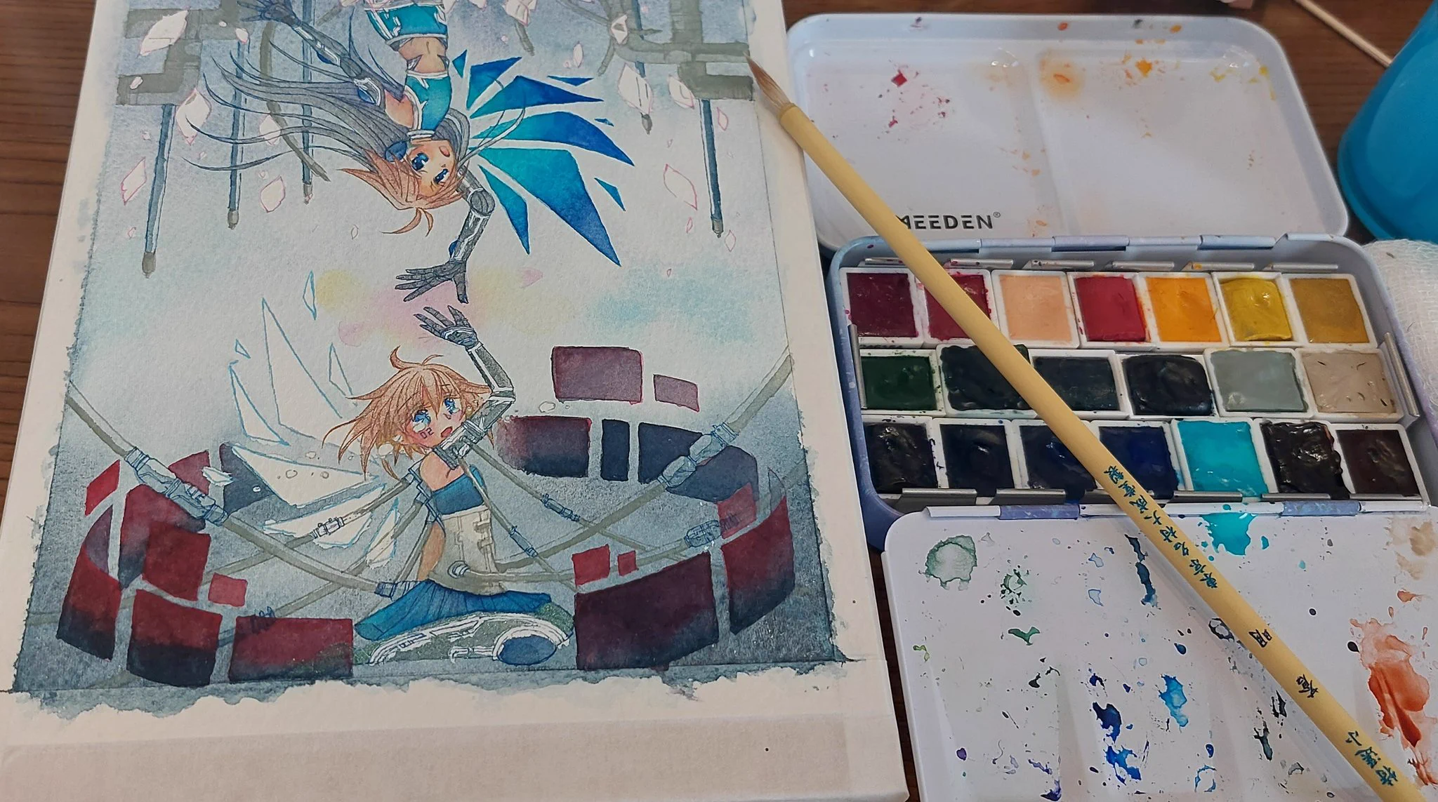 はーい！はーい！わたしのいちおし！！特選蒼明！！です！！（このチャートだと右上！）
慣れるまでは少し使いにくい…？と思ったのも束の間で、先が細くて柔らかいから細かいところも自在に塗れて、含みがいいからぼかしも一本で自由にいけます。特選蒼明に慣れてから少し上手くなった位の気分！  