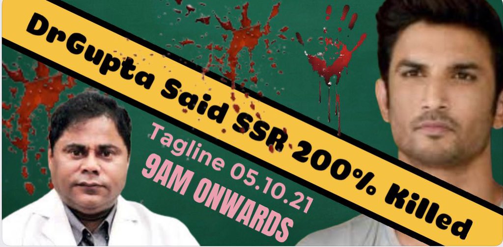 nilotpalm6's tweet image. We know it was murder, Gupta said 200% killed, evidences are in the public domain, multiple evidences not in the public domain…. Yet.

So what was the U turn about? Why the intention to cover it up? What is the delay about? 

Tagline 9am

DrGupta Said SSR 200% Killed