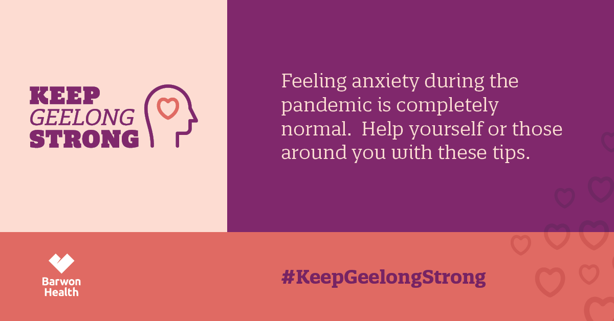 BarwonHealth's tweet photo. The uncertainty that comes with COVID-19 is an additional stress that can increase our anxiety, even among those without an anxiety disorder. While there are no quick fixes, there are strategies to control your symptoms or help those around you.

https://t.co/P7IHZMaxiB https://t.co/jOLOlxtu00