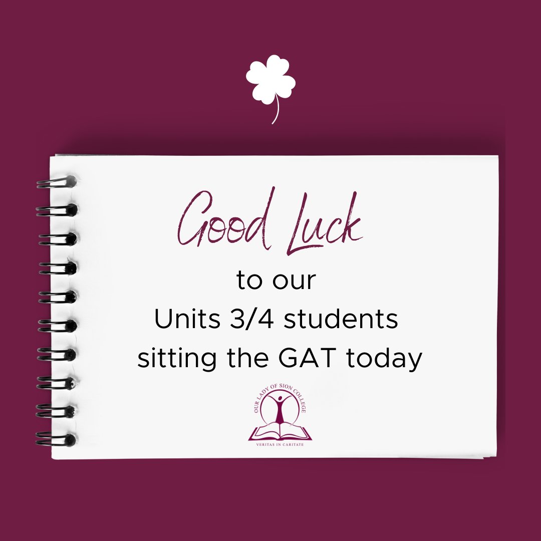 SionTweets's tweet photo. Good luck to all our students sitting the GAT (General Achievement Test). The GAT is an exam which is completed by all students who are undertaking a Unit 3 and 4 study and is used in the moderation of study scores.
.
.
.
.
.
#GAT #VCE #VCAA #exam #goodluck #embracelifeatsion https://t.co/2aIvSznFne