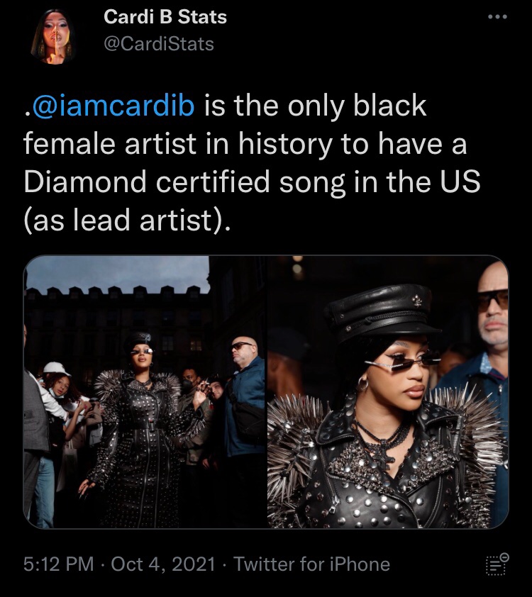 ReallyRapping's tweet photo. They saw Nicki Minaj post this yesterday so they posted THAT incorrect statement about Cardi B. https://t.co/22C61cFLvg