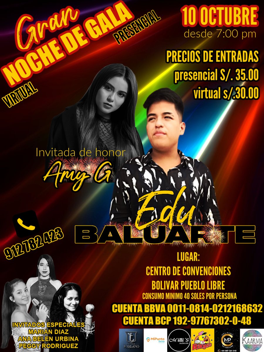 EduBaluarteOf's tweet photo. Los espero.. 10 de octubre #EduBaluarte #AmyGutierrez https://t.co/iRuYfMKNcF