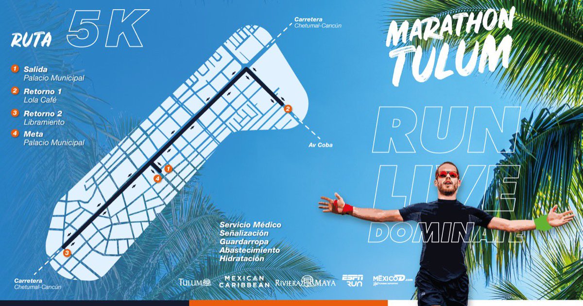 CPTQROO's tweet photo. Presentamos la ruta oficial del #MarathonTulum 5k, 21k y 42k.
Se testigo de esta experiencia deportiva.
#CaribeMexicano #RunLive #Dominate #Runners #Tulum https://t.co/AFDE52rgi2