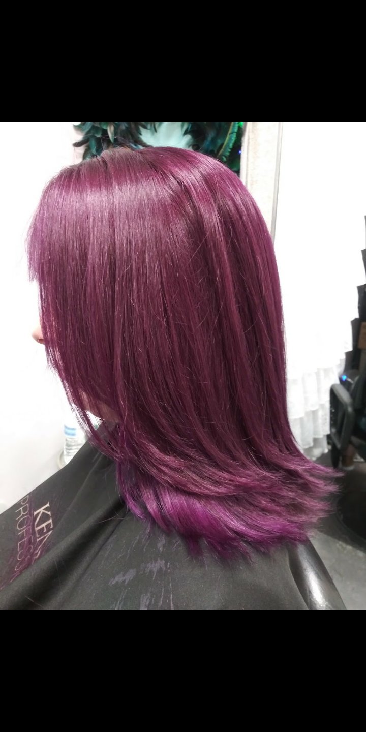 Toni on X: Before & After - Two toned pink and purple fusion hair color,  make over. ✨🦄✨ Do you want your hair a vivid color? For an appointment  Visit:  and